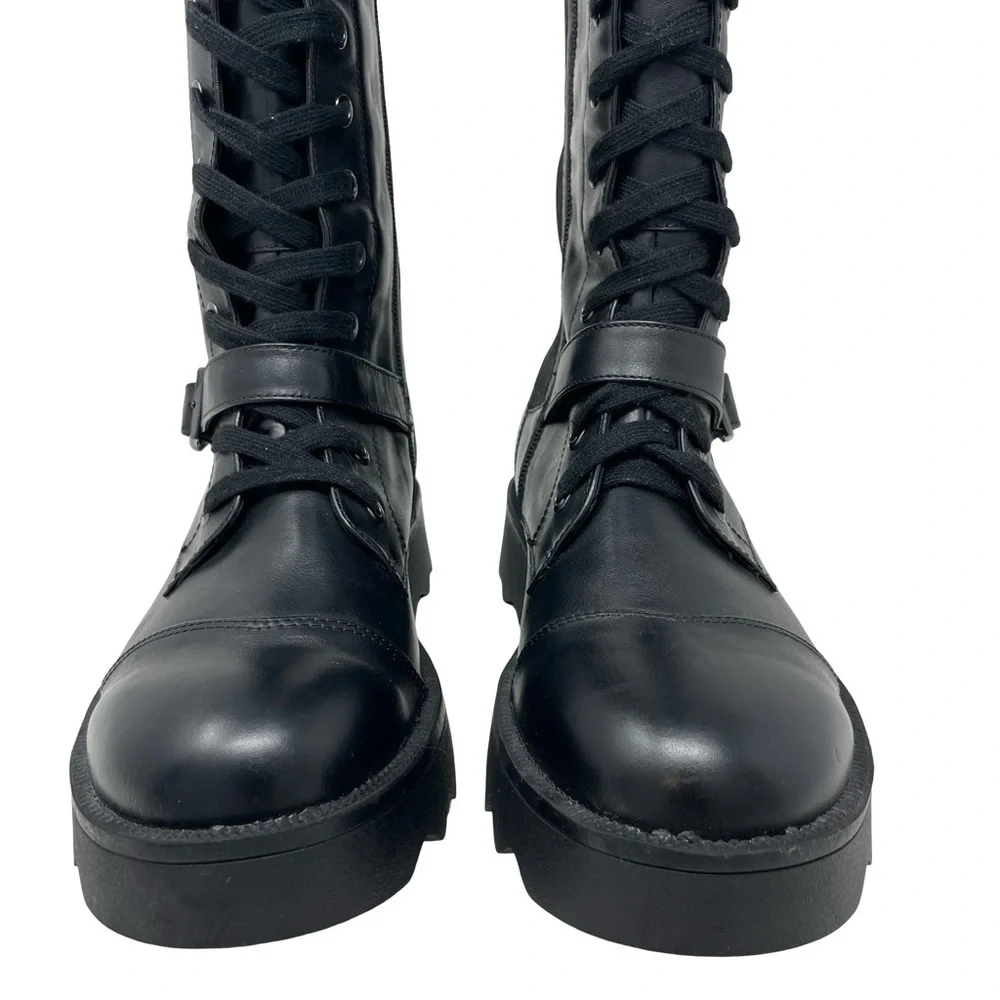 Aerosoles Sondra Black Leather Lace-Up Knee High Boots, Size US 10 NWT - Picture 4 of 10